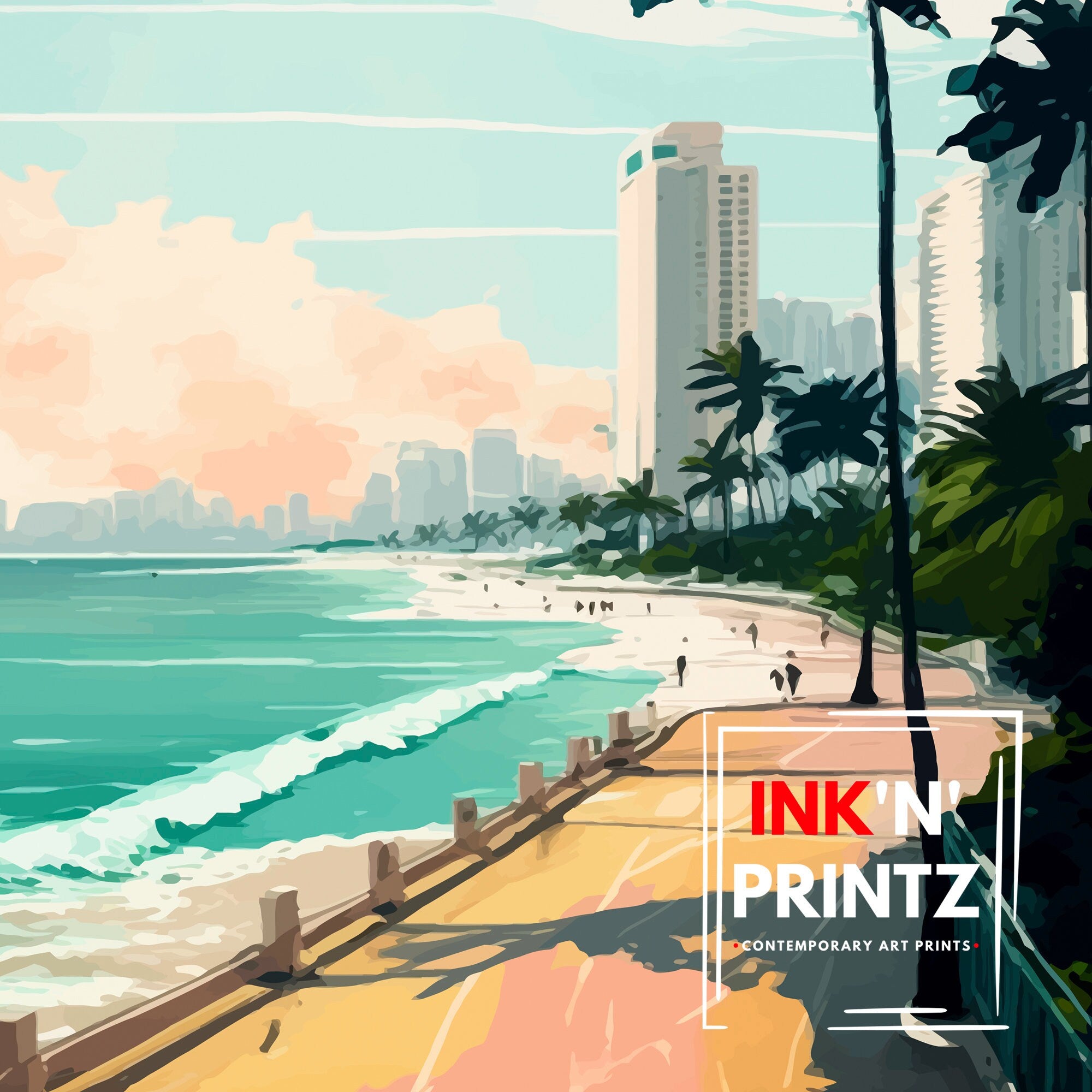 Miami Travel Poster | Florida Illustration Art Print