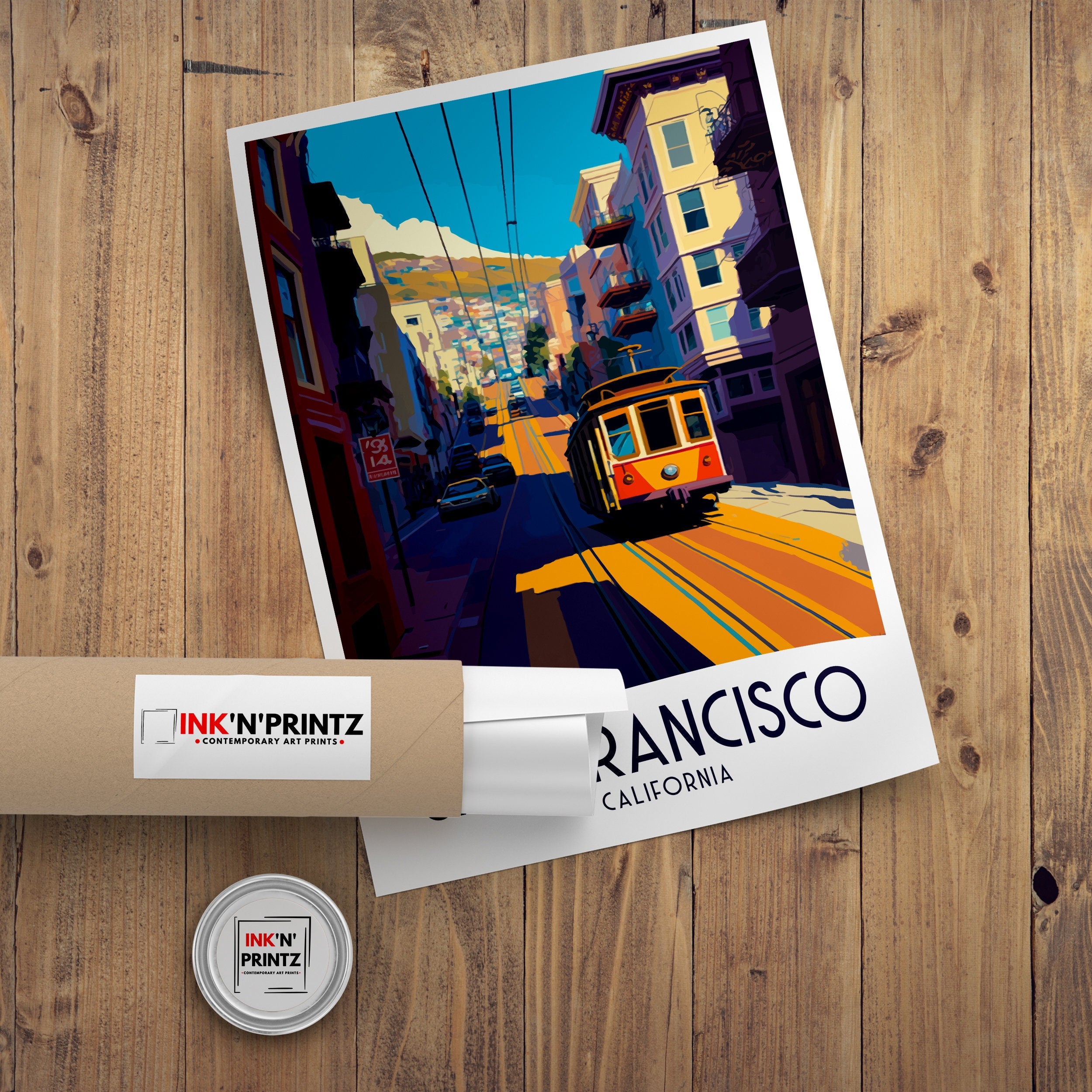 San Francisco Travel Poster | Golden Gate Bridge Art Print
