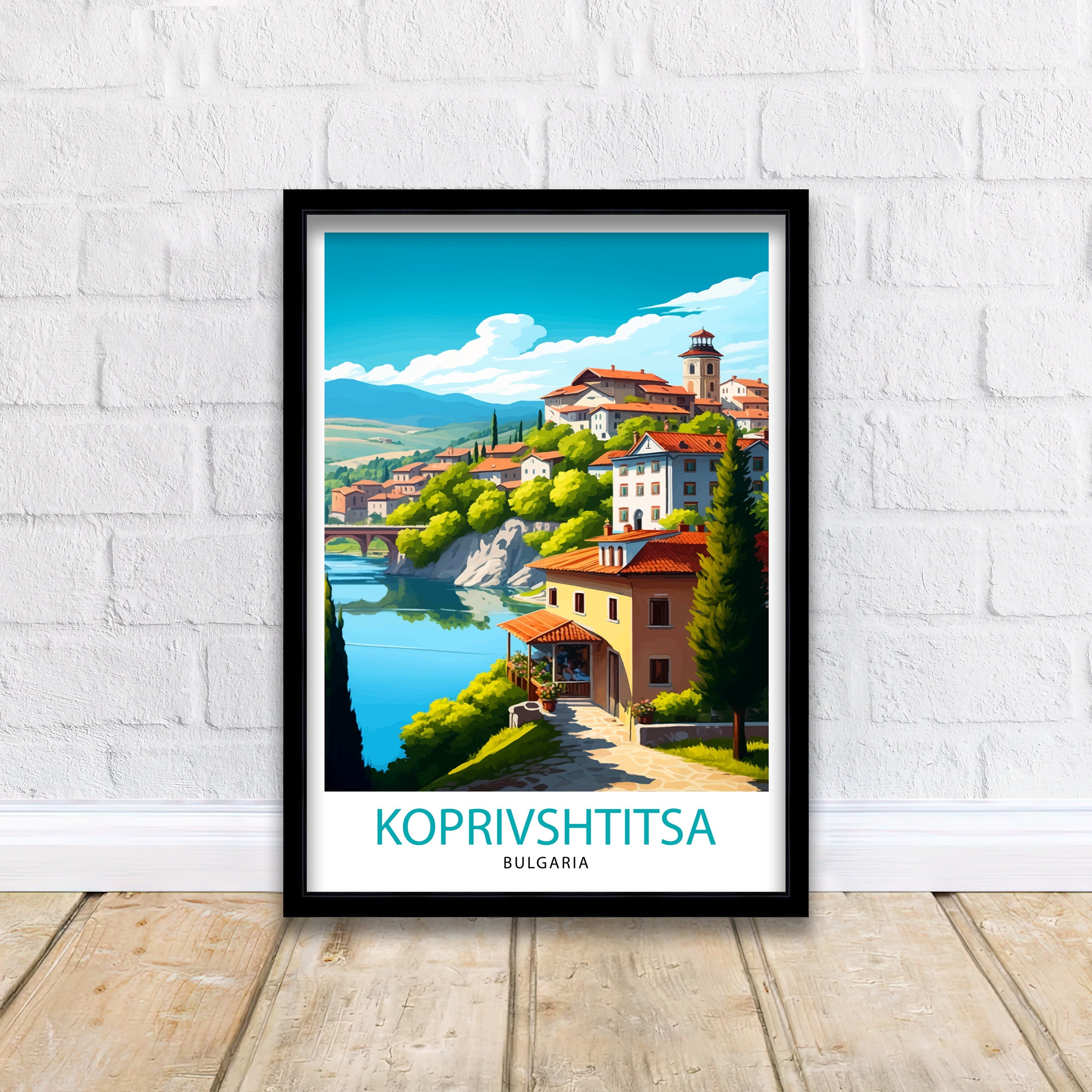 Koprivshtitsa Bulgaria Travel Print, Illustrated Home Decor