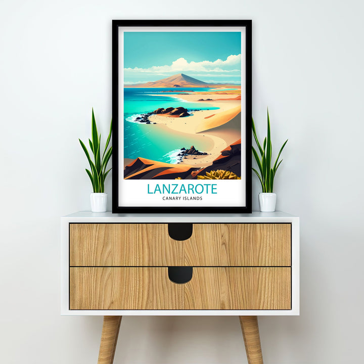 Lanzarote Travel Poster Lanzarote Wall Art Lanzarote Poster Spain Travel Posters Lanzarote Art Poster Lanzarote Illustration Lanzarote Wall