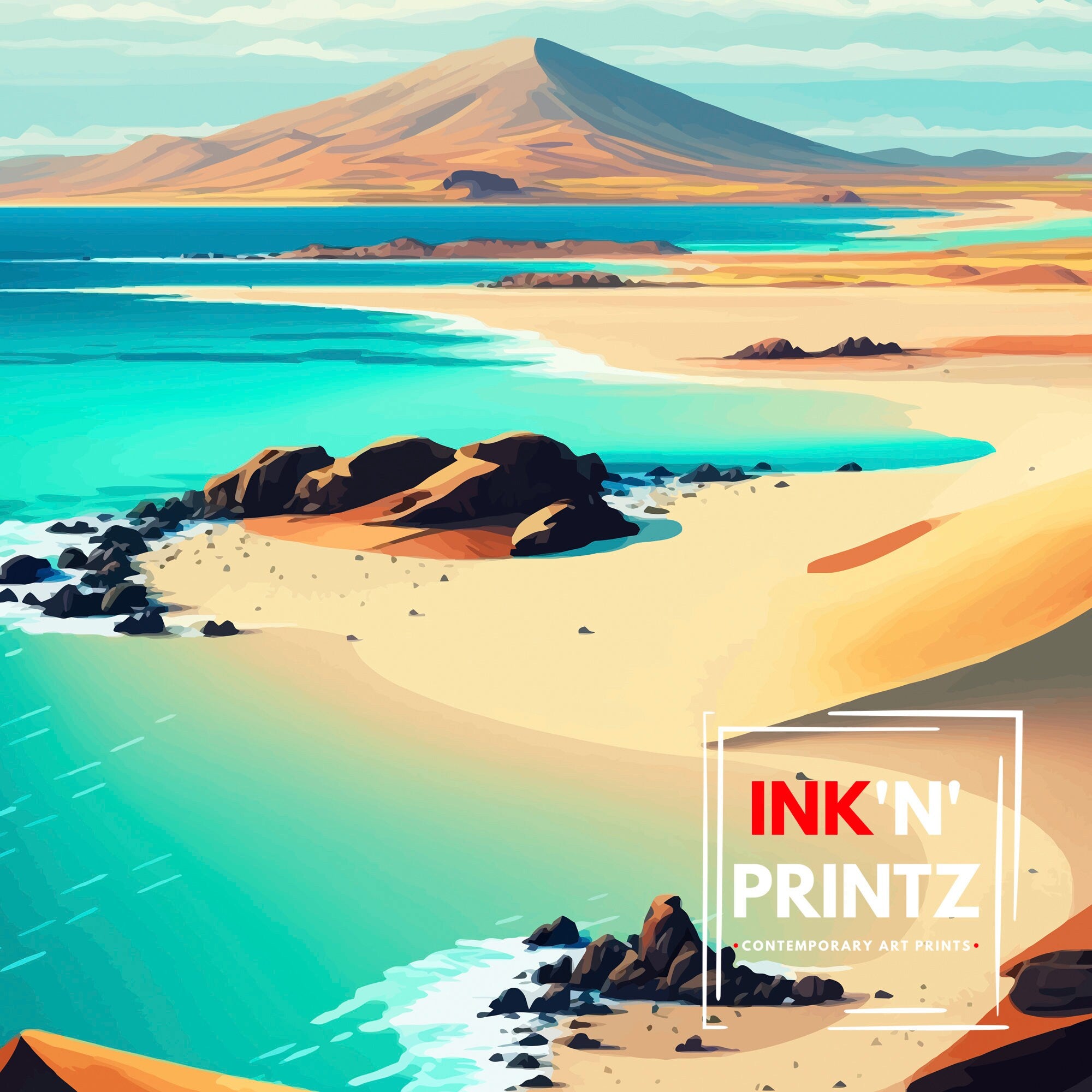 Lanzarote Travel Poster, Spain Art Print
