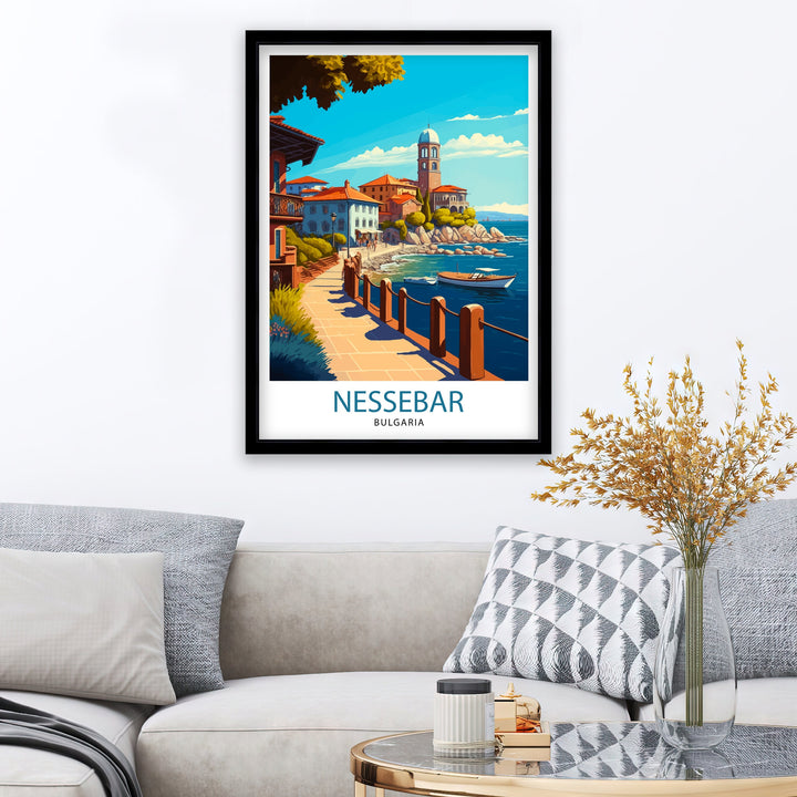 Nessebar Bulgaria Travel Poster Nessebar