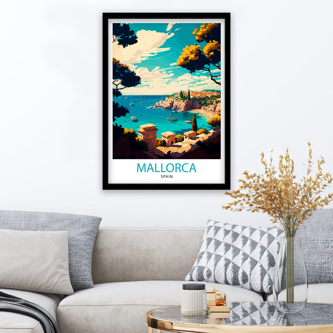 Mallorca Spain Travel Poster Mallorca Wall Art Mallorca Home Decor Spain Illustration Travel Poster Gift for Mallorca Lover Spain Travel