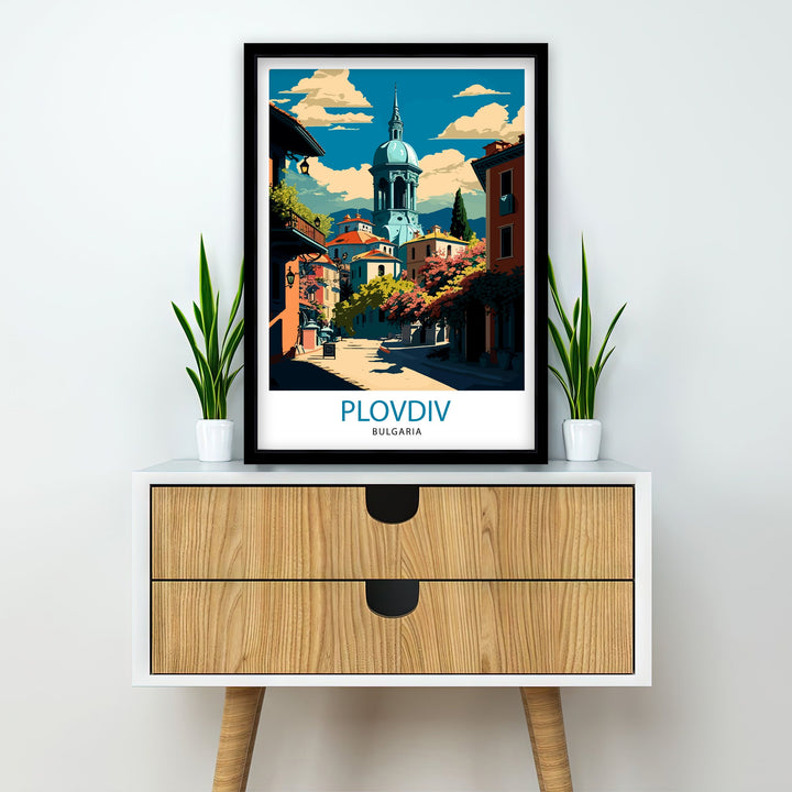 Plovdiv Bulgaria Travel Poster Plovdiv