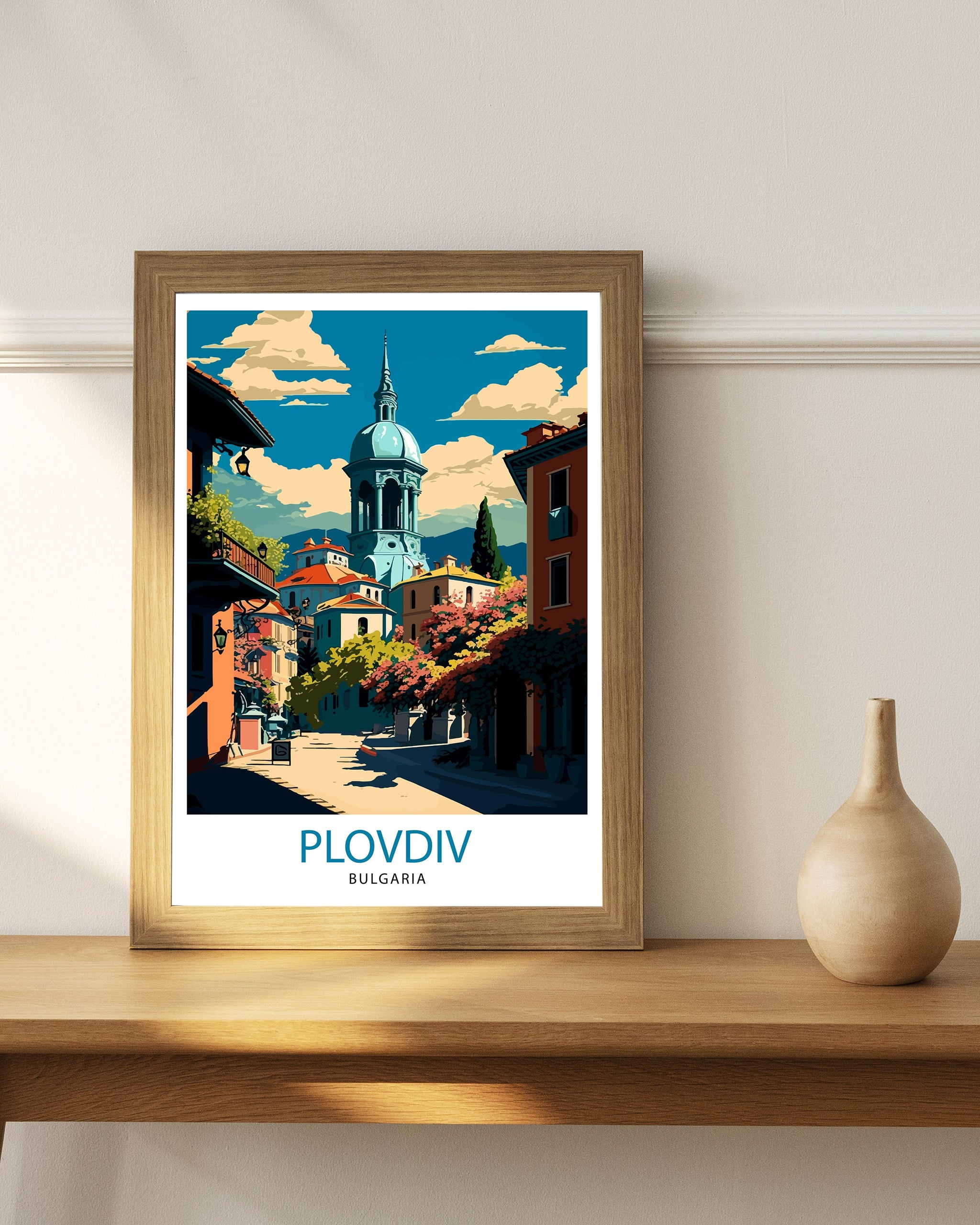 Plovdiv Bulgaria Print | Illustrated Travel Poster