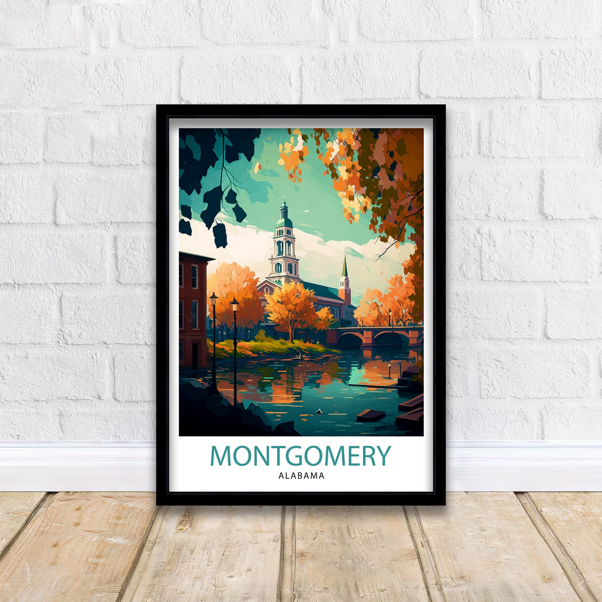 Montgomery Alabama Travel Poster | Cityscape Art Print