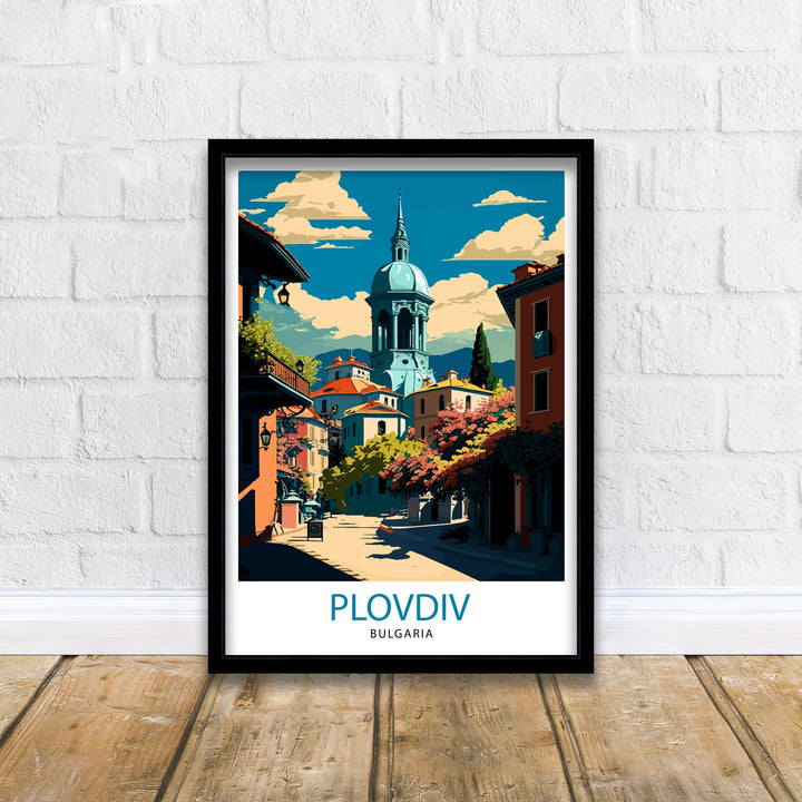 Plovdiv Bulgaria Travel Poster Plovdiv