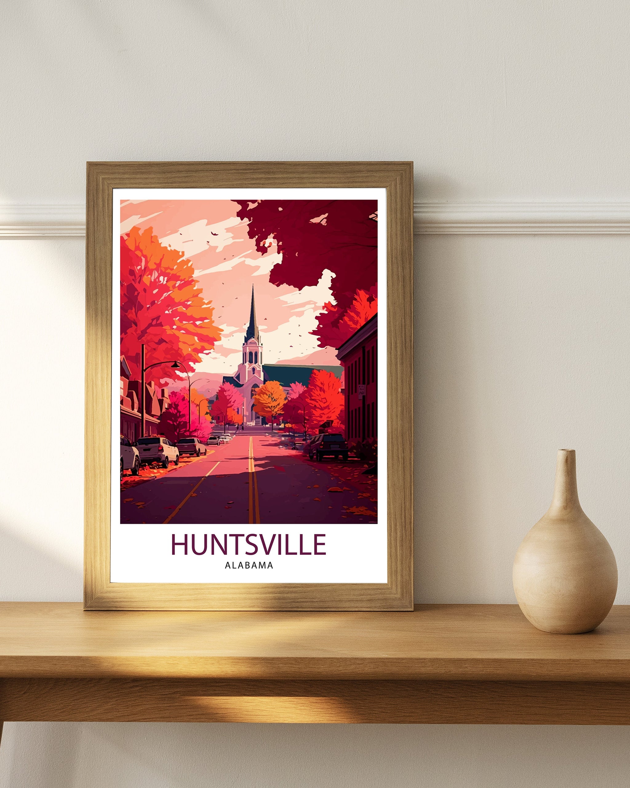 Huntsville Alabama Travel Print| Huntsville Wall Art Huntsville Home Decor Huntsville Illustration Huntsville Souvenir Huntsville Poster