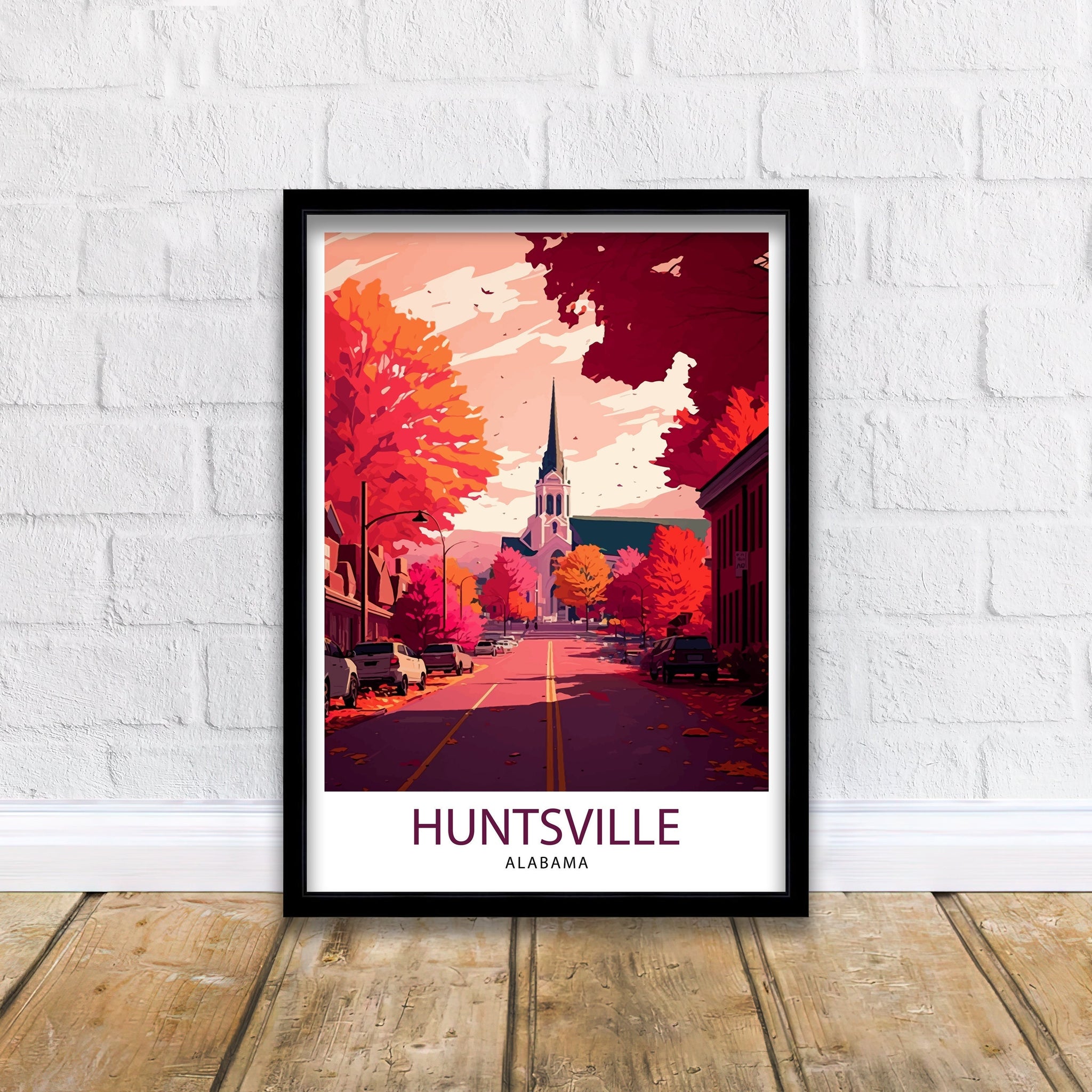 Huntsville Alabama Travel Print| Huntsville Wall Art Huntsville Home Decor Huntsville Illustration Huntsville Souvenir Huntsville Poster