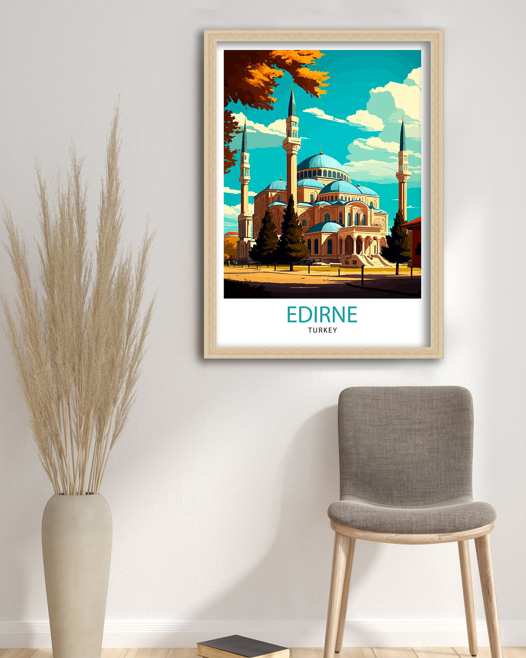 Edirne Turkey Travel Poster Edirne Wall Art Edirne Home Decor Edirne Illustration Turkey Travel Poster Edirne Gift Turkey Home Decor