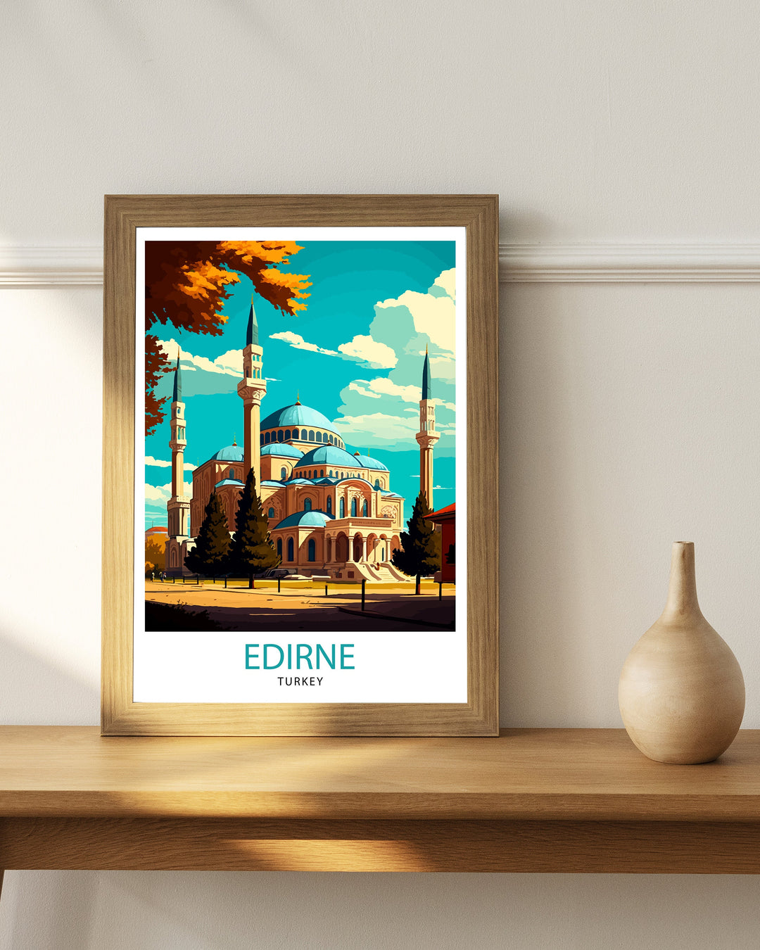 Edirne Turkey Travel Poster Edirne Wall Art Edirne Home Decor Edirne Illustration Turkey Travel Poster Edirne Gift Turkey Home Decor