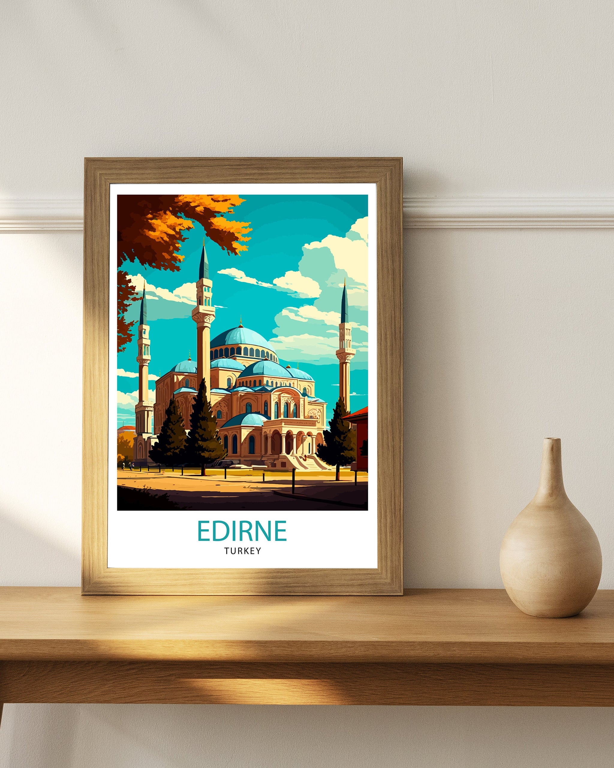 Edirne Turkey Travel Print Edirne Wall Art Edirne Home Decor Edirne Illustration Turkey Travel Poster Edirne Gift Turkey Home Decor