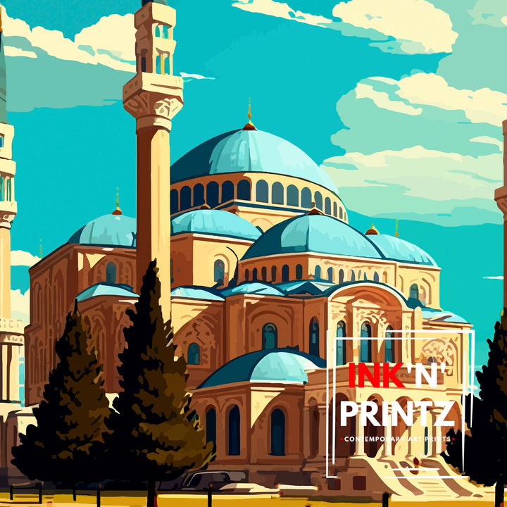 Edirne Turkey Travel Poster Edirne Wall Art Edirne Home Decor Edirne Illustration Turkey Travel Poster Edirne Gift Turkey Home Decor