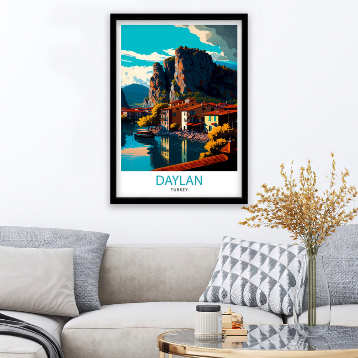 Dalyan Turkey Travel Poster Dalyan Wall Art Dalyan Home Decor Dalyan Illustration Turkey Travel Poster Dalyan Gift Turkey Home Decor