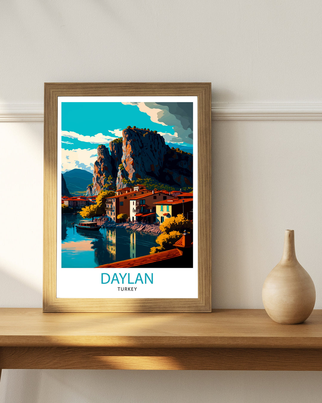 Dalyan Turkey Travel Poster Dalyan Wall Art Dalyan Home Decor Dalyan Illustration Turkey Travel Poster Dalyan Gift Turkey Home Decor