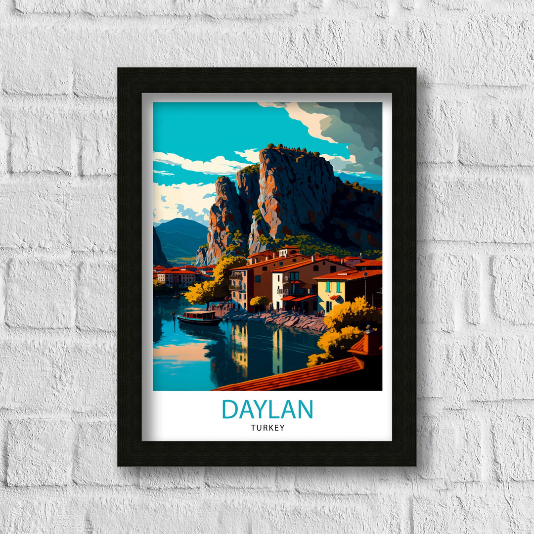 Dalyan Turkey Travel Poster Dalyan Wall Art Dalyan Home Decor Dalyan Illustration Turkey Travel Poster Dalyan Gift Turkey Home Decor