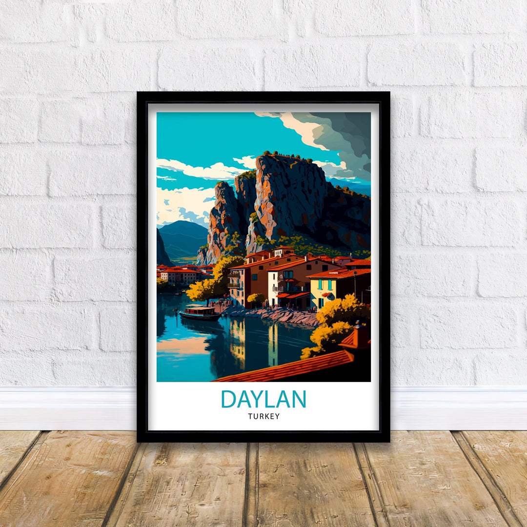 Dalyan Turkey Travel Poster Dalyan Wall Art Dalyan Home Decor Dalyan Illustration Turkey Travel Poster Dalyan Gift Turkey Home Decor