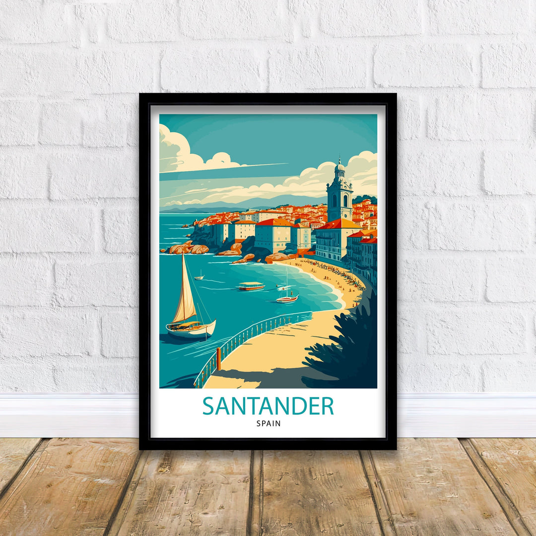 Santander Spain Travel Poster Santander Wall Art Santander Cityscape Poster Spain Travel Decor Gift for Travelers Santander Spain