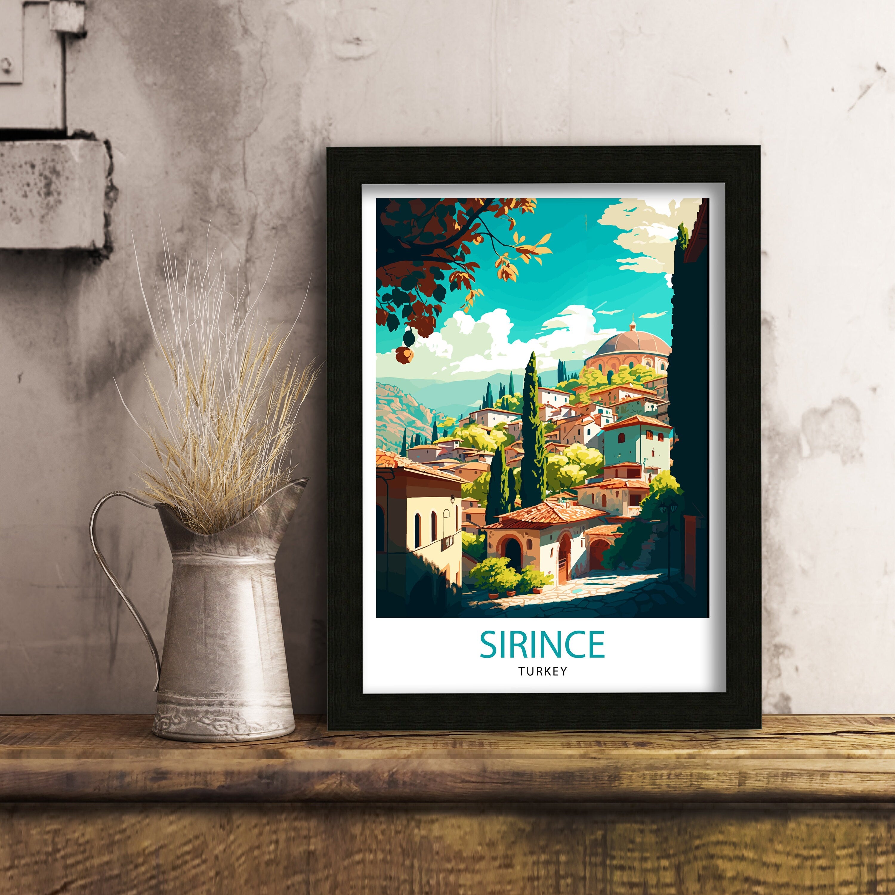 Sirince Turkey Travel Print Sirince Wall Decor Sirince Home Living Decor Sirince Illustration Travel Poster Gift For Sirince Turkey Home