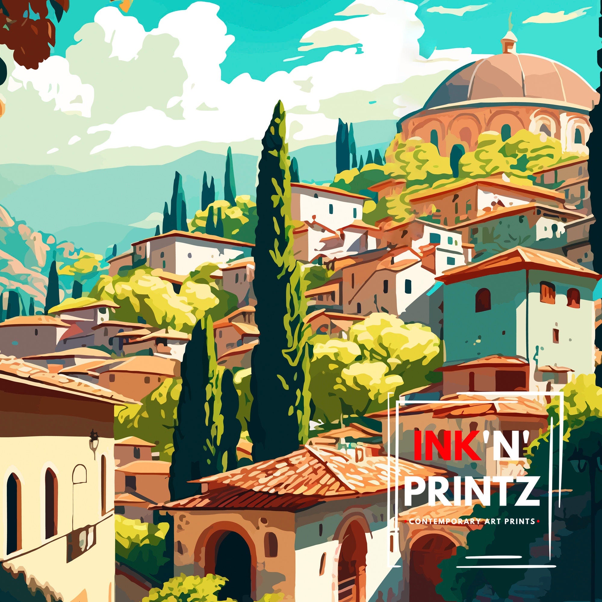 Sirince Turkey Travel Print Sirince Wall Decor Sirince Home Living Decor Sirince Illustration Travel Poster Gift For Sirince Turkey Home