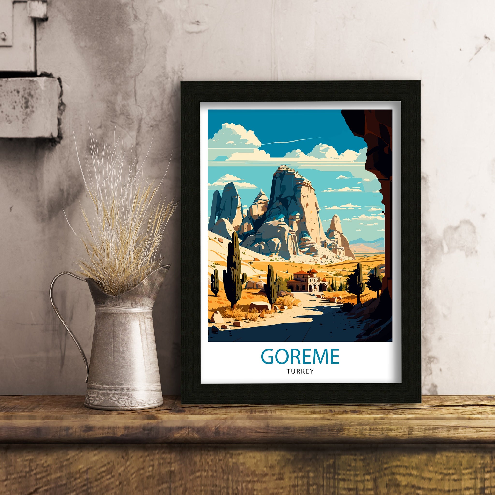 Goreme Turkey Travel Print, Cappadocia Art Poster