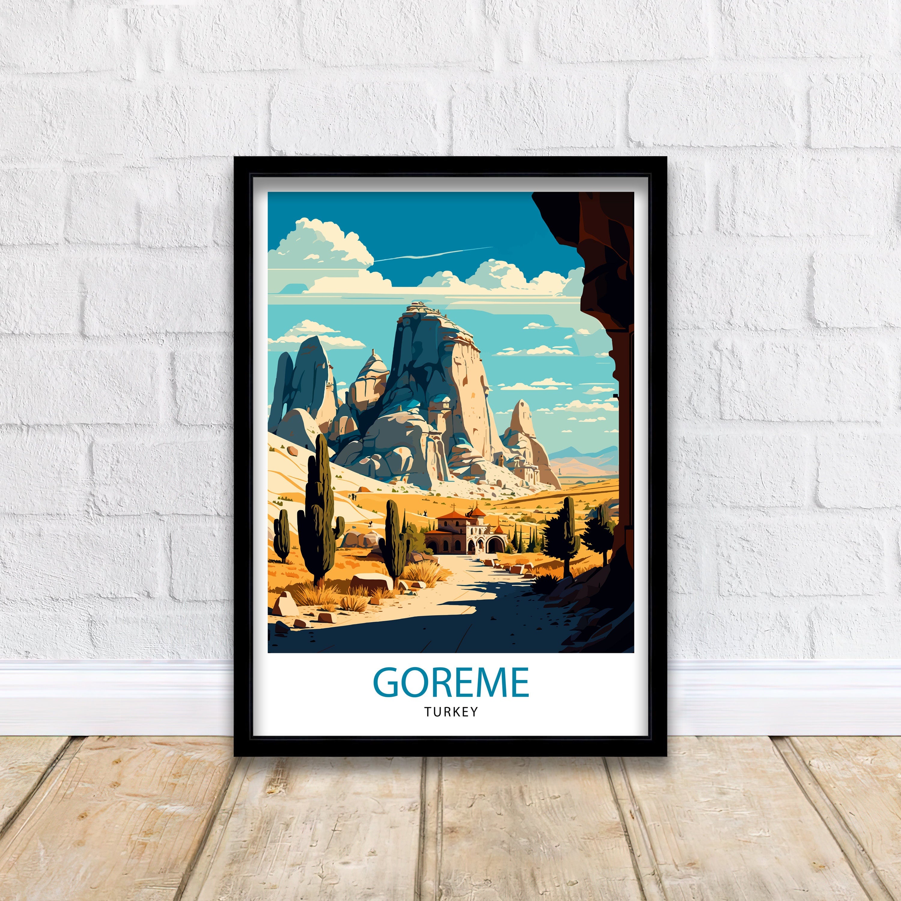 Goreme Turkey Travel Print, Cappadocia Art Poster