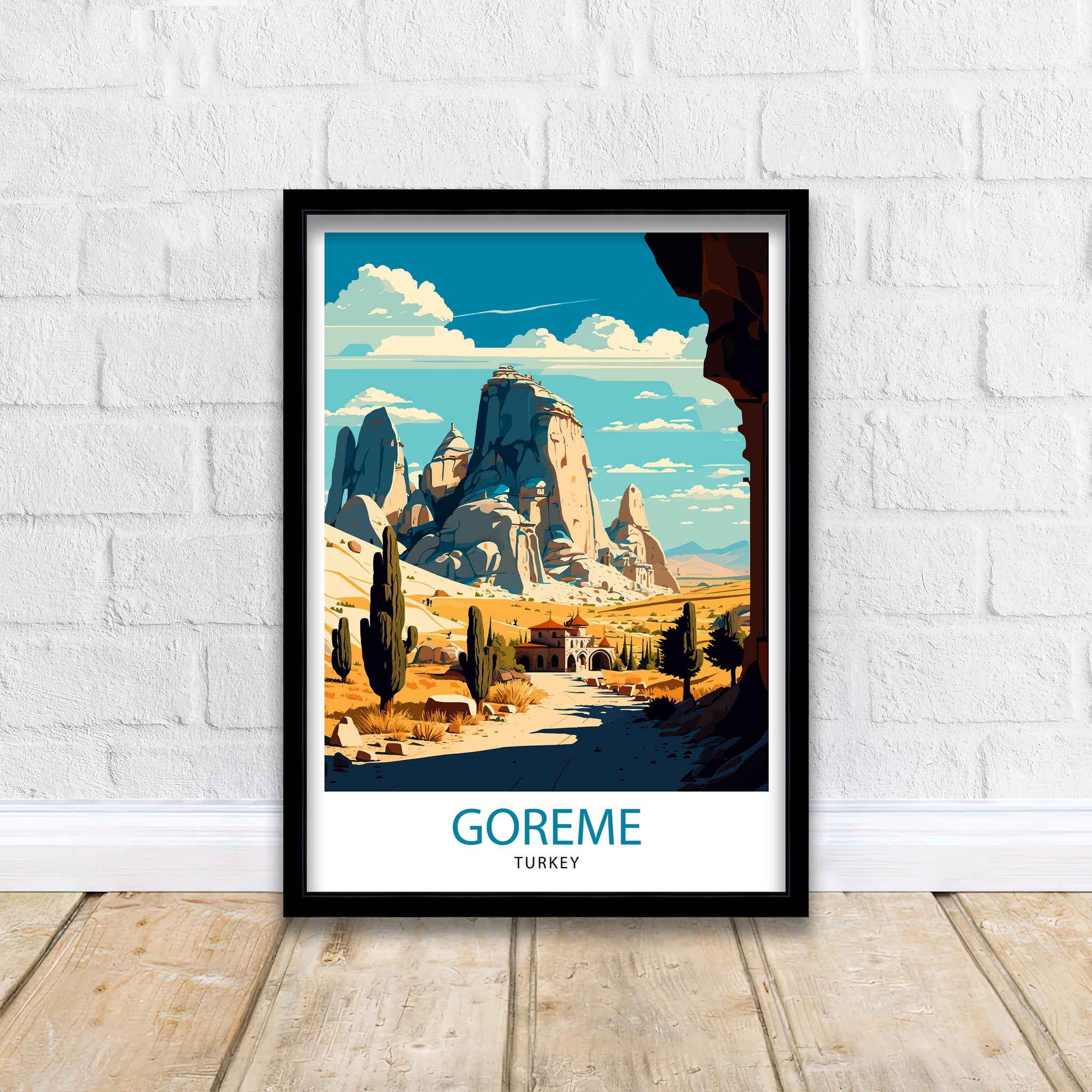Goreme Turkey Travel Print, Cappadocia Art Poster