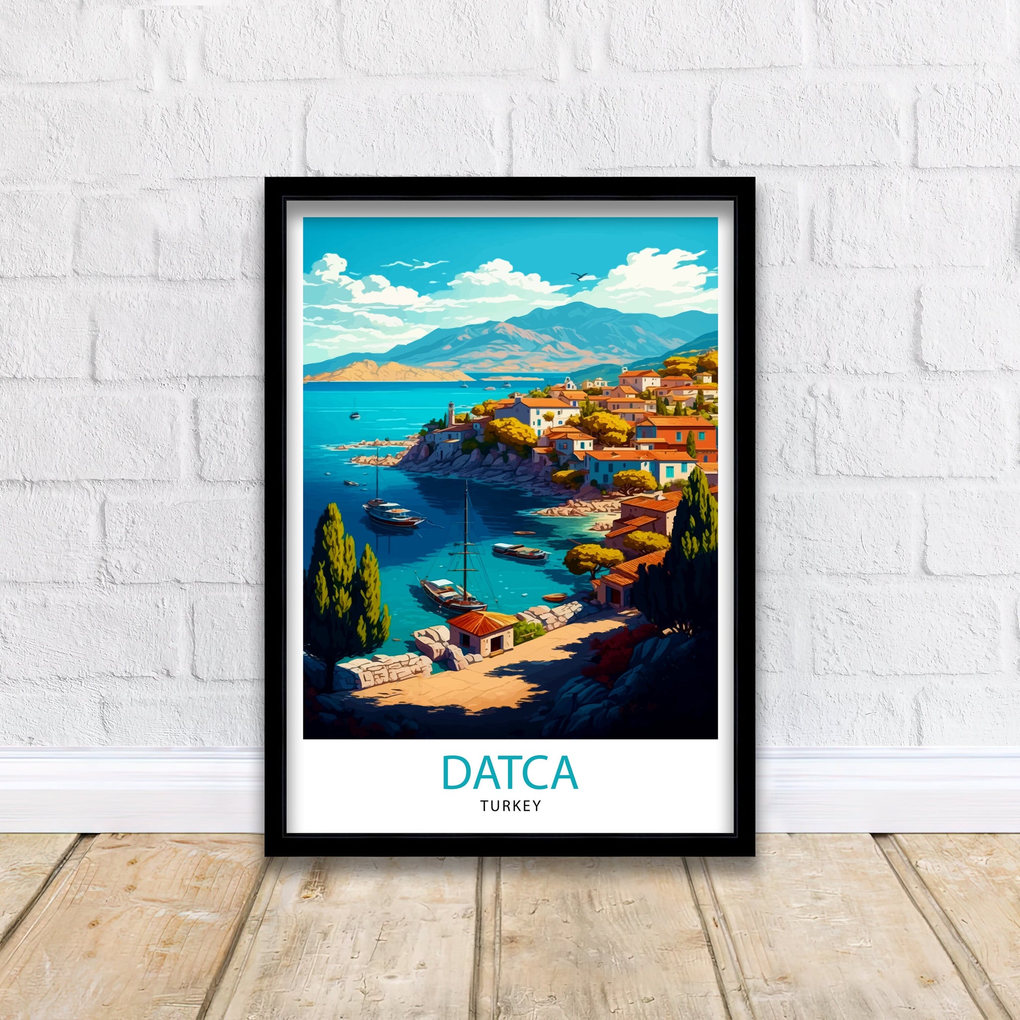 Datca Turkey Travel Print Datca Wall Decor Datca Home Living Decor Datca Illustration Travel Poster Gift For Datca Turkey Datca Home Decor