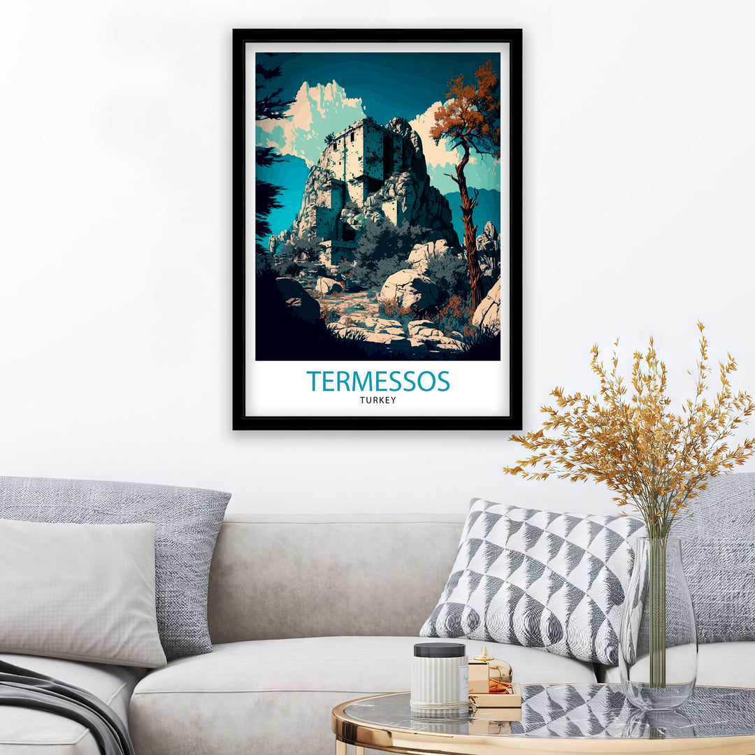 Termessos Turkey Travel Poster Termessos Wall Art Termessos Home Living Decor Termessos Illustration Travel Poster Gift For Termessos Turkey