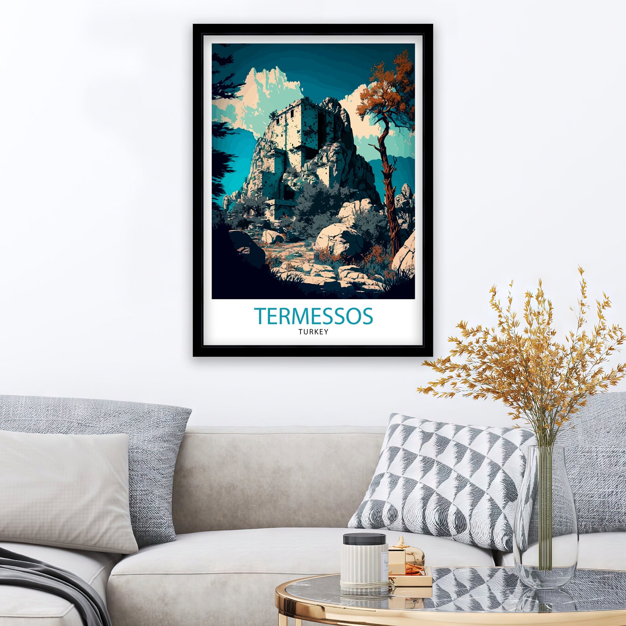 Termessos Turkey Travel Print Termessos Wall Art Termessos Home Living Decor Termessos Illustration Travel Poster Gift For Termessos Turkey