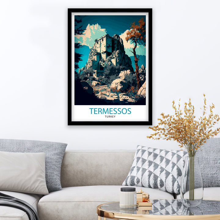 Termessos Turkey Travel Poster Termessos Wall Art Termessos Home Living Decor Termessos Illustration Travel Poster Gift For Termessos Turkey