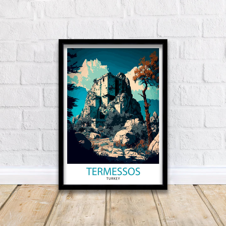 Termessos Turkey Travel Poster Termessos Wall Art Termessos Home Living Decor Termessos Illustration Travel Poster Gift For Termessos Turkey