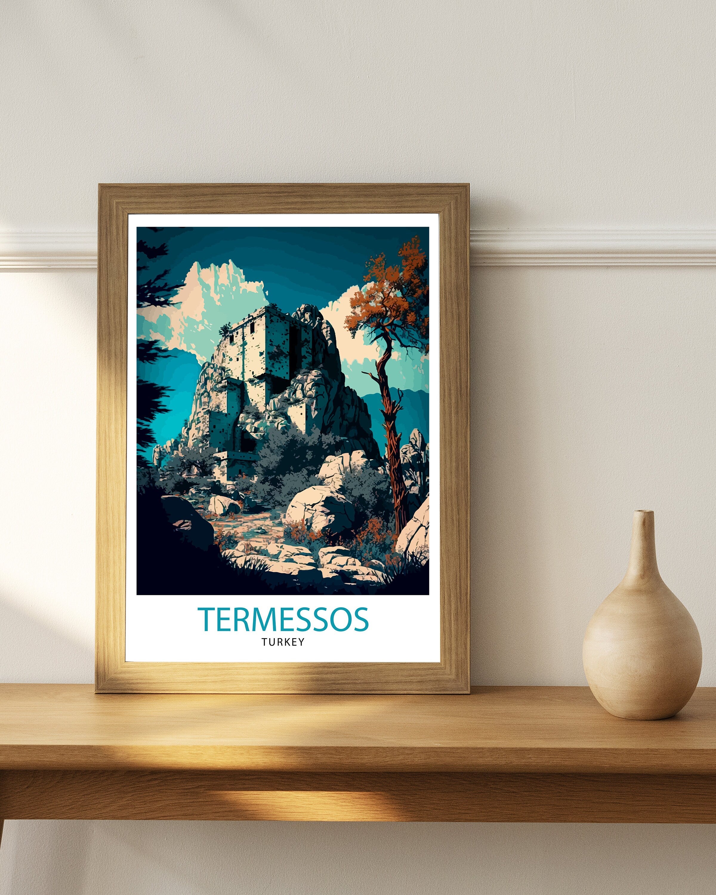 Termessos Turkey Travel Print Termessos Wall Art Termessos Home Living Decor Termessos Illustration Travel Poster Gift For Termessos Turkey