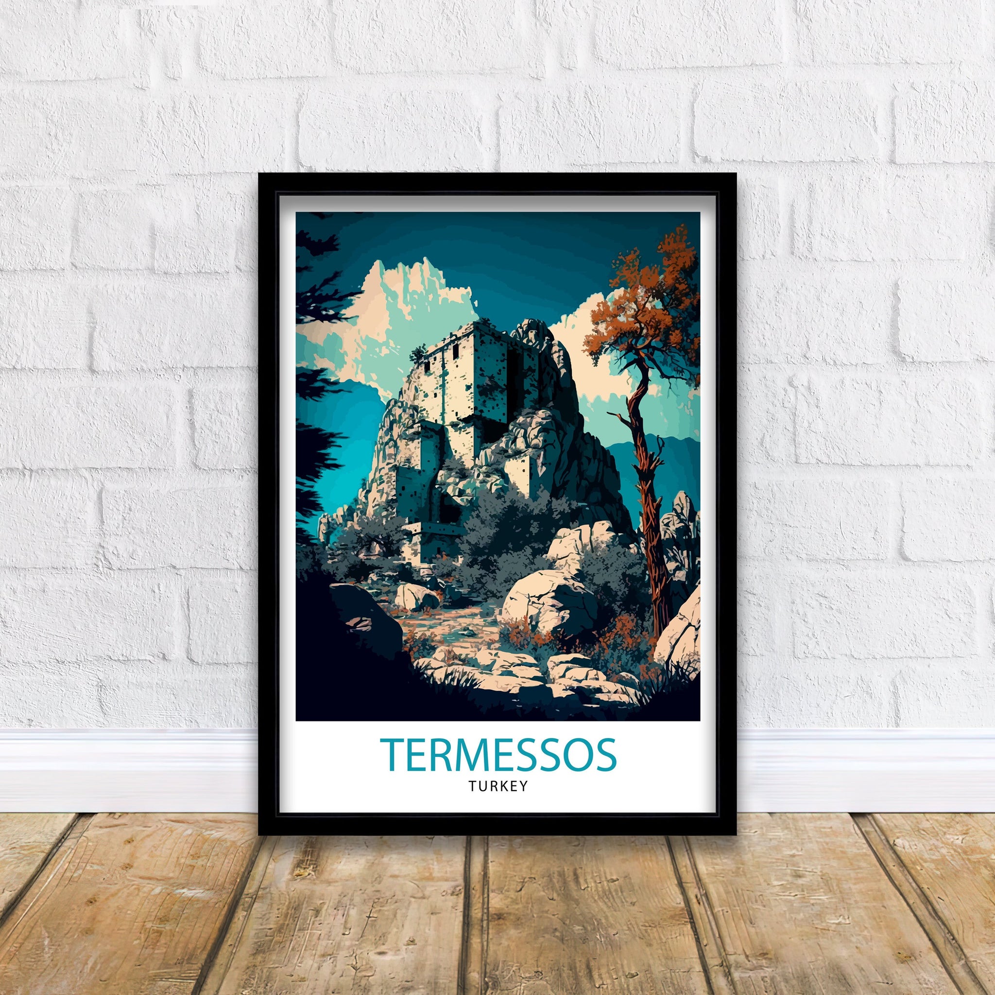Termessos Turkey Travel Print Termessos Wall Art Termessos Home Living Decor Termessos Illustration Travel Poster Gift For Termessos Turkey