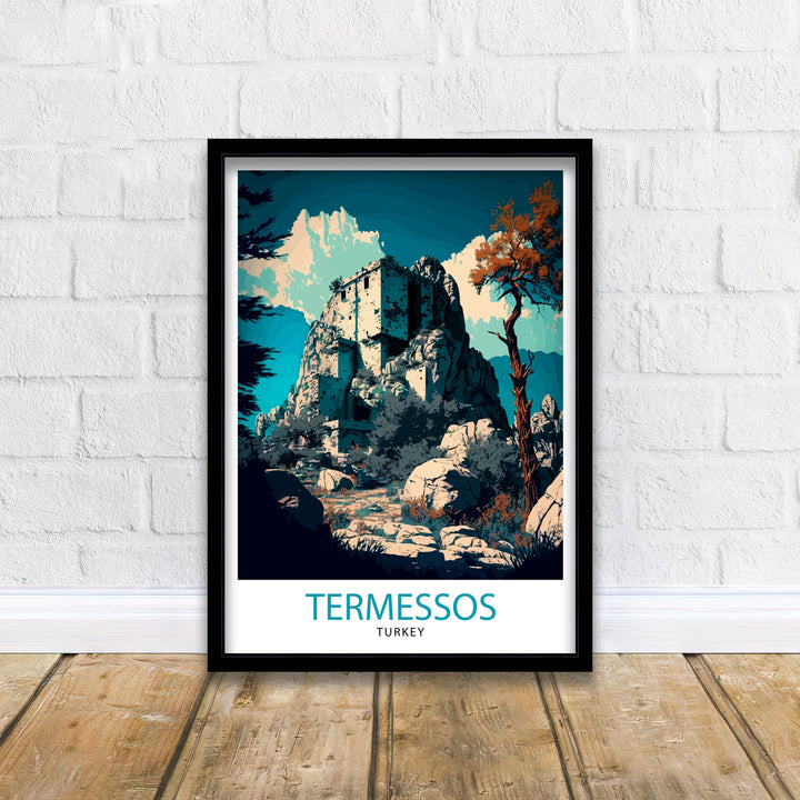 Termessos Turkey Travel Poster Termessos Wall Art Termessos Home Living Decor Termessos Illustration Travel Poster Gift For Termessos Turkey