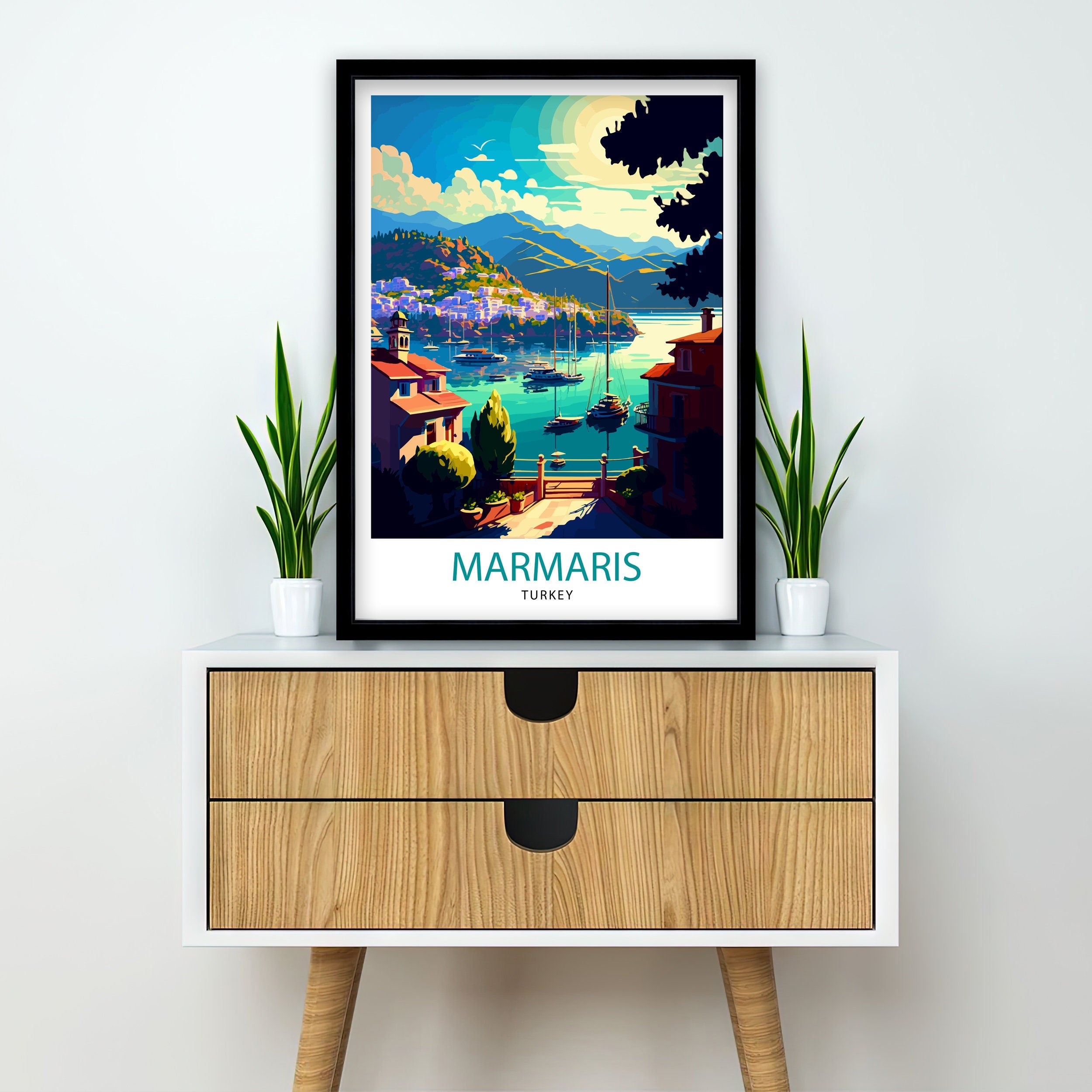 Marmaris Turkey Travel Print Marmaris Wall Art Marmaris Home Decor Marmaris Turkey Illustration Travel Poster Gift for Marmaris Turkey