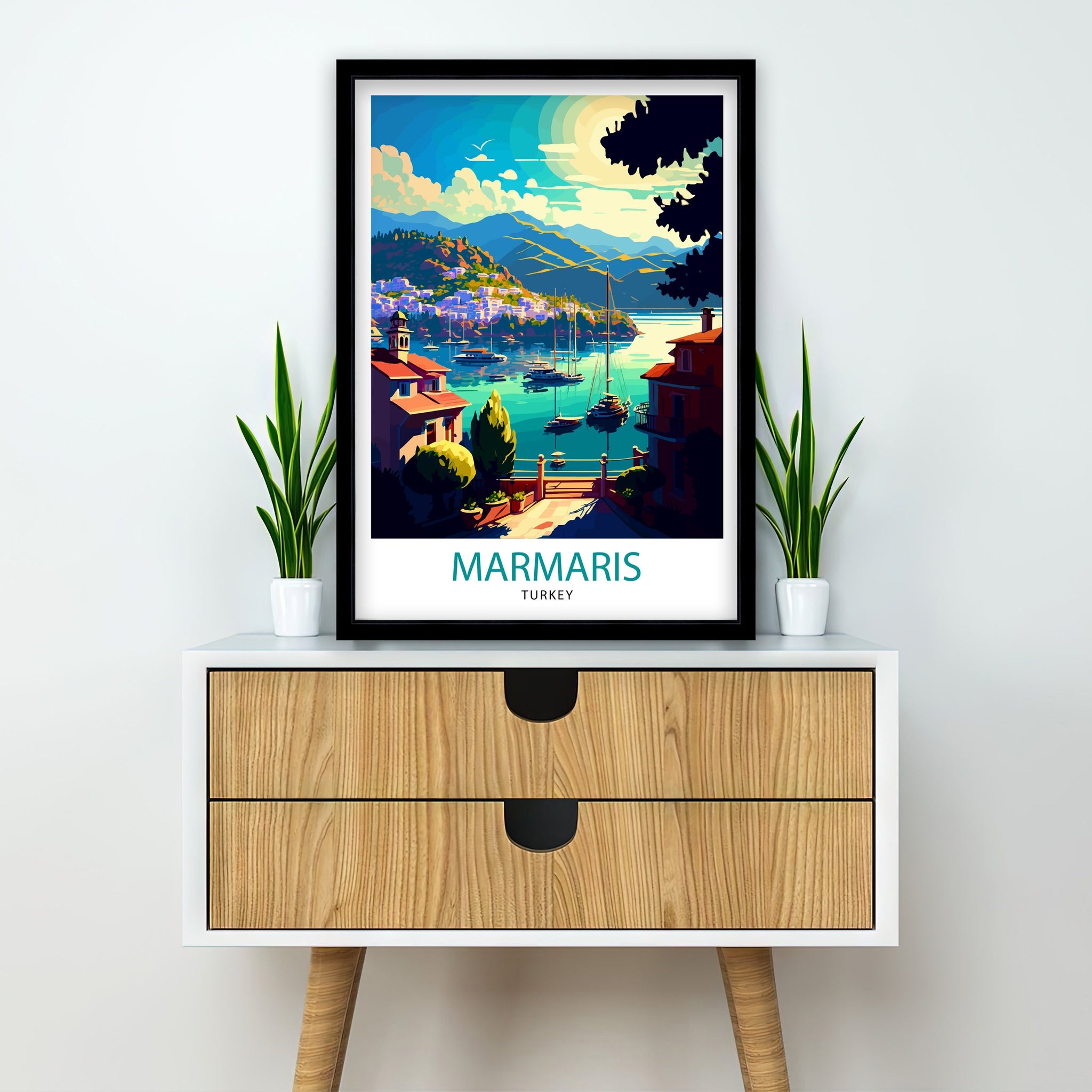 Marmaris Turkey Travel Print Marmaris Wall Art Marmaris Home Decor Marmaris Turkey Illustration Travel Poster Gift for Marmaris Turkey