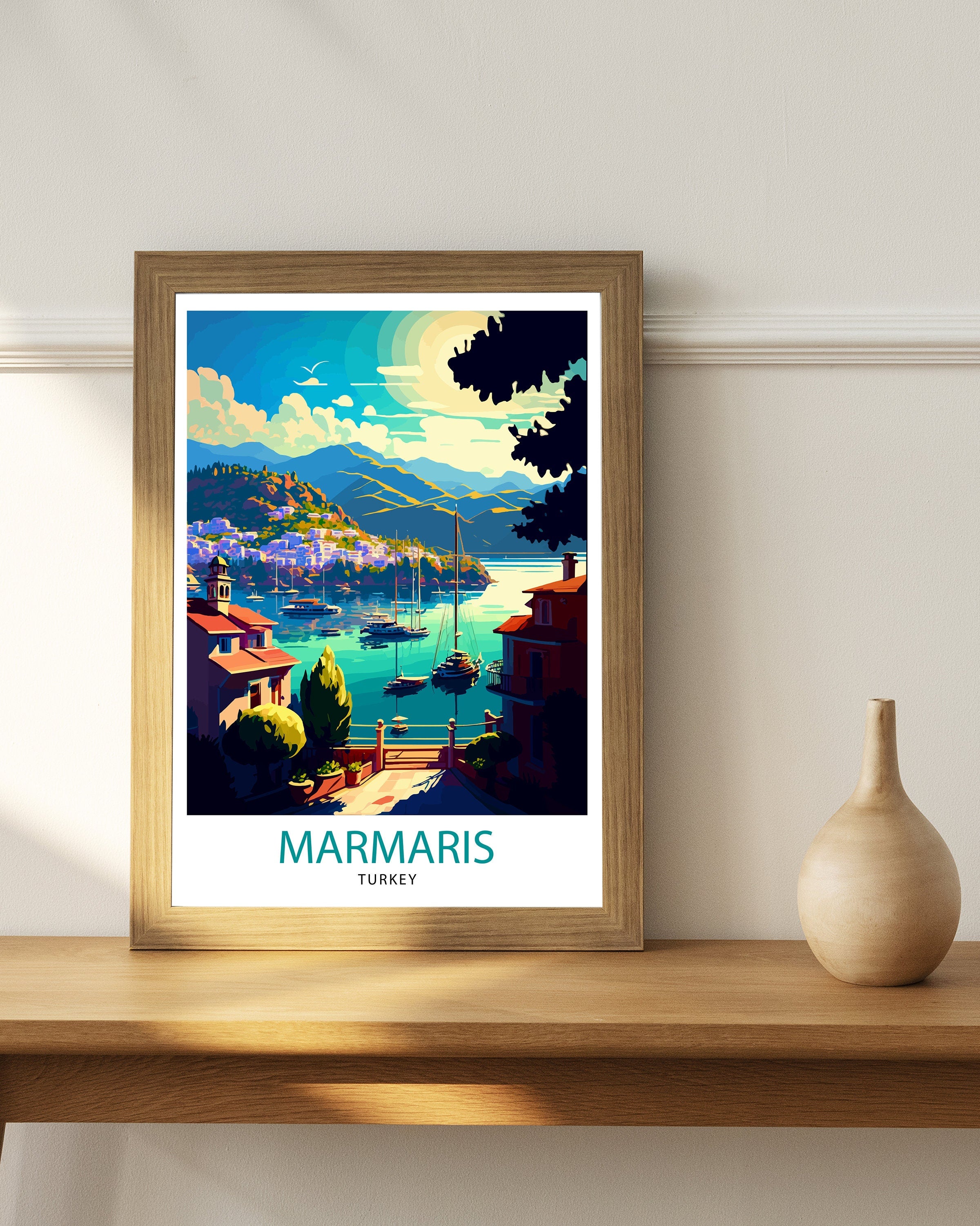 Marmaris Turkey Travel Print Marmaris Wall Art Marmaris Home Decor Marmaris Turkey Illustration Travel Poster Gift for Marmaris Turkey