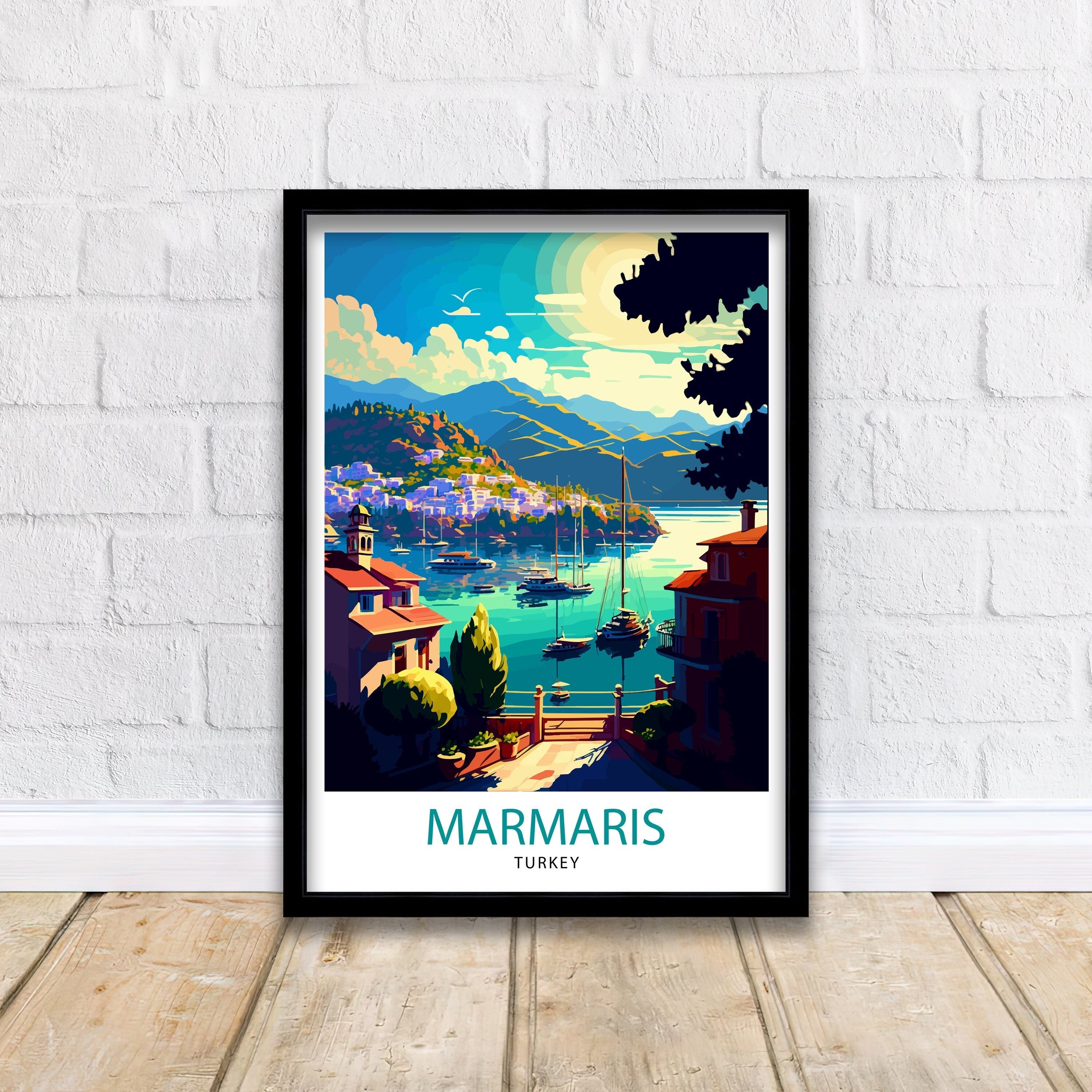 Marmaris Turkey Travel Print Marmaris Wall Art Marmaris Home Decor Marmaris Turkey Illustration Travel Poster Gift for Marmaris Turkey