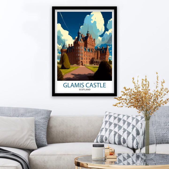 Glamis Castle Scotland Travel Print Wall Decor Home Living Decor Scotland Illustration Travel Poster Gift For Scotland Home Decor