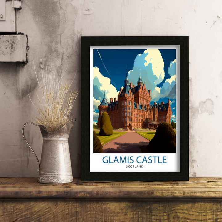 Glamis Castle Scotland Travel Print Wall Decor Home Living Decor Scotland Illustration Travel Poster Gift For Scotland Home Decor