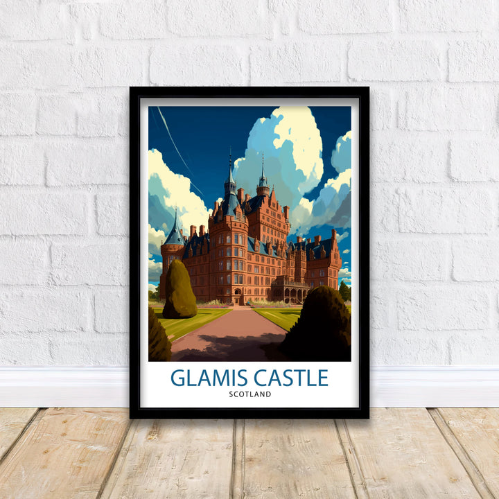 Glamis Castle Scotland Travel Print Wall Decor Home Living Decor Scotland Illustration Travel Poster Gift For Scotland Home Decor