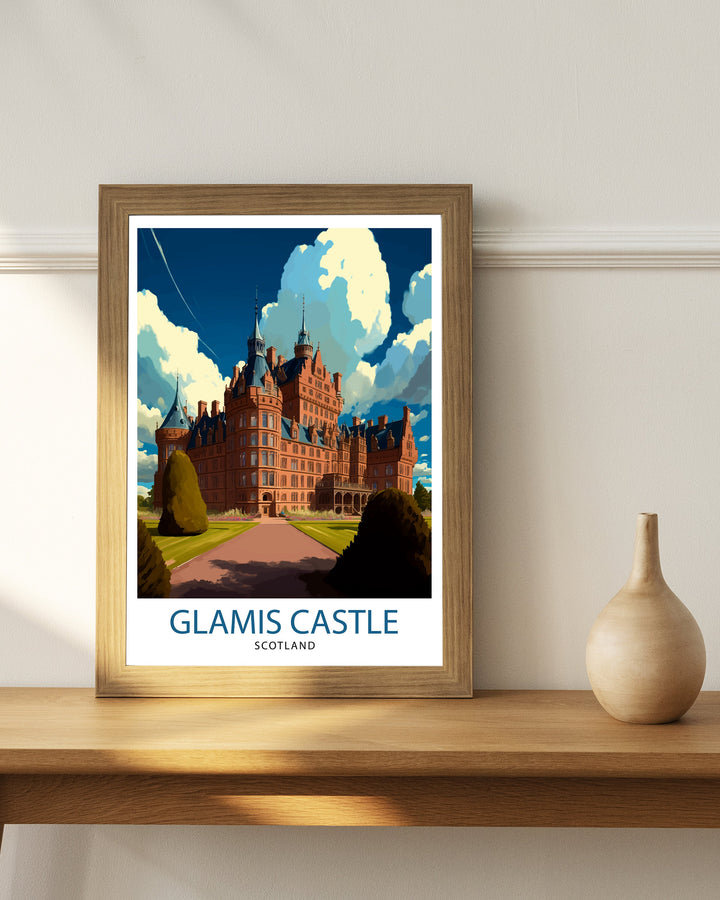 Glamis Castle Scotland Travel Print Wall Decor Home Living Decor Scotland Illustration Travel Poster Gift For Scotland Home Decor