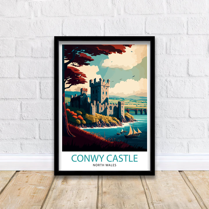 Conwy Castle Travel Poster Wales