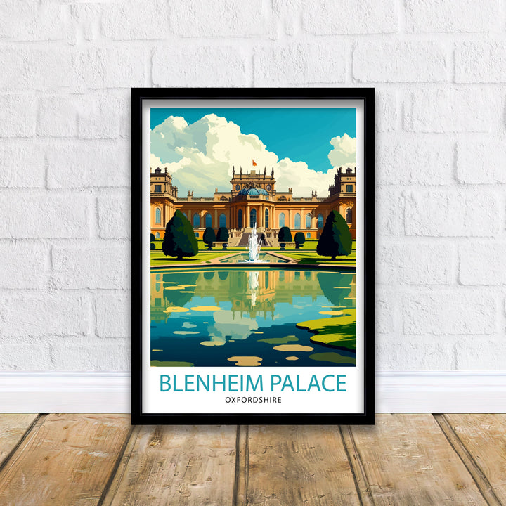 Blenheim Palace Travel Print Blenheim Palace Wall Art England Travel Poster Blenheim Palace Illustration Gift for Travelers Home Decor