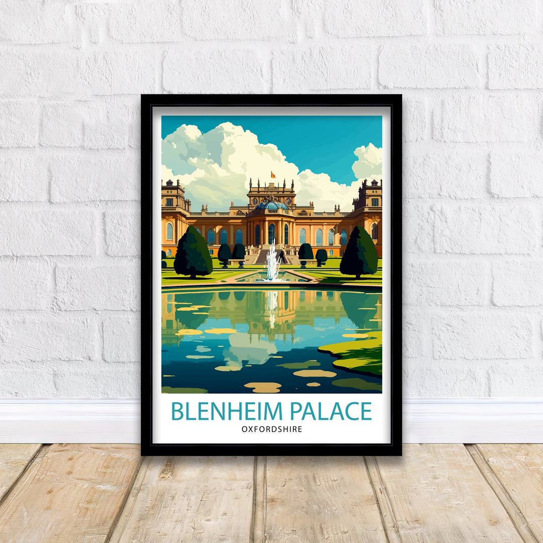 Blenheim Palace Travel Print Blenheim Palace Wall Art England Travel Poster Blenheim Palace Illustration Gift for Travelers Home Decor
