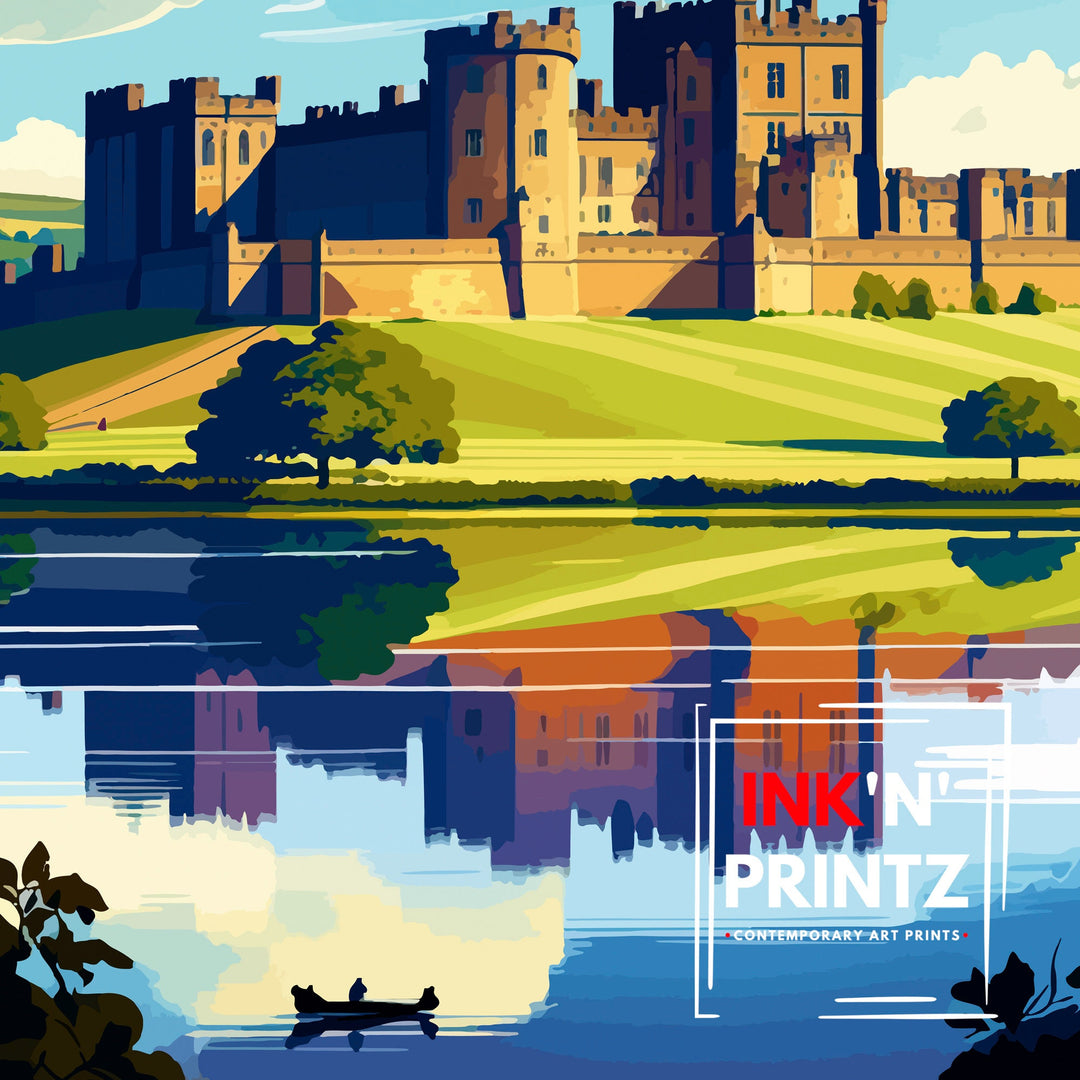 Alnwick Castle Travel Print Alnwick Castle Wall Decor Alnwick Castle Illustration Alnwick Castle Poster Alnwick Castle Art Print Travel