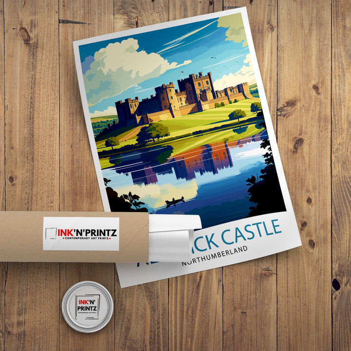 Alnwick Castle Travel Print Alnwick Castle Wall Decor Alnwick Castle Illustration Alnwick Castle Poster Alnwick Castle Art Print Travel