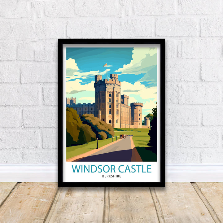 Windsor Castle Travel Print Windsor Castle Wall Decor Windsor Castle Illustration Travel Poster England Home Decor
