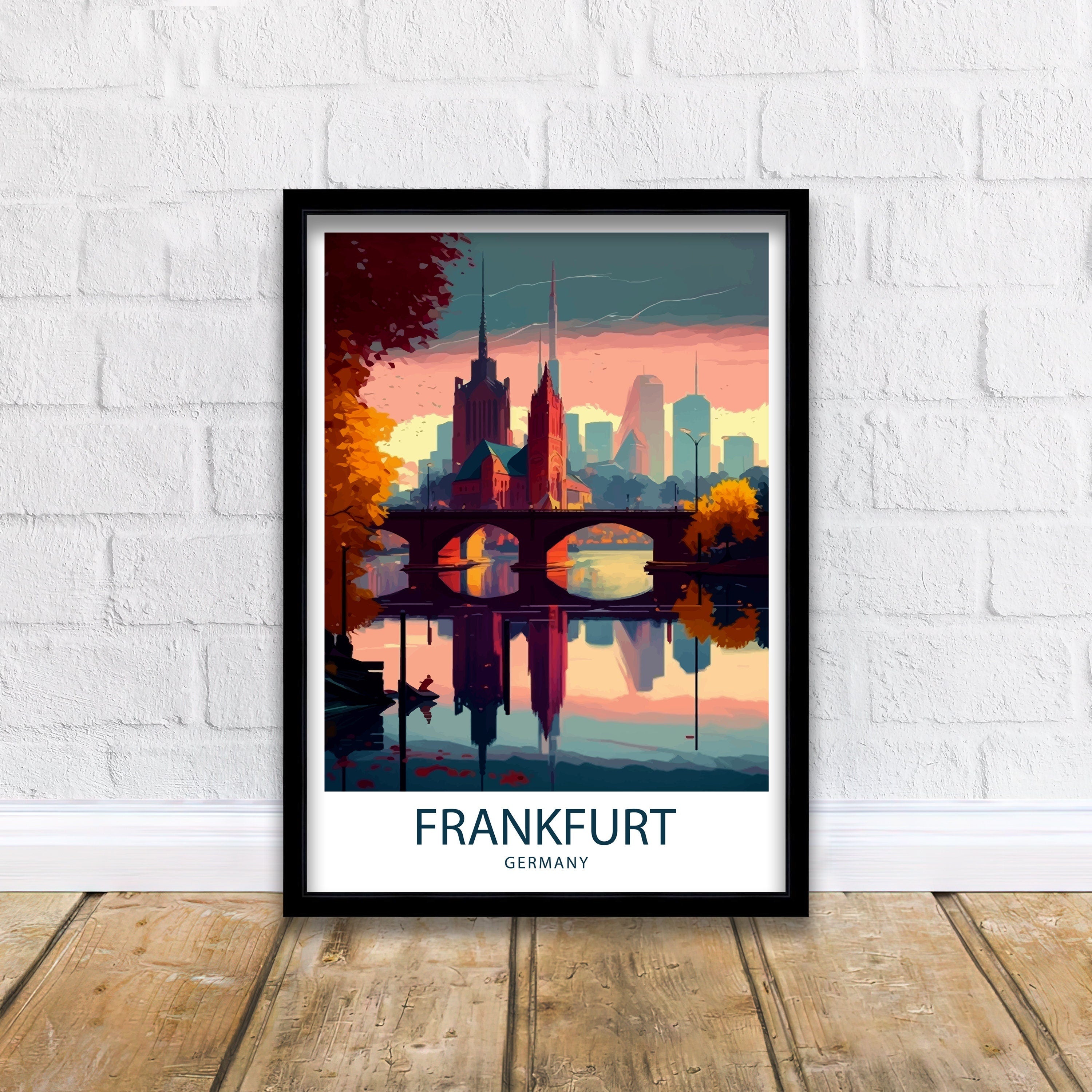 Frankfurt Germany Travel Print Frankfurt Wall Art Germany Travel Poster Frankfurt Illustration Germany Wall Decor Frankfurt Gift